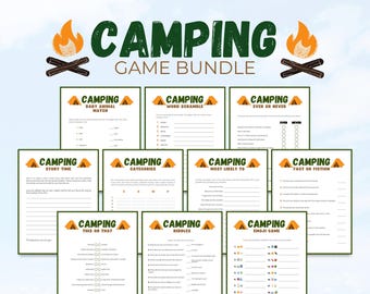 Camping Games, 10 Printable Camping Party Games for Kids and Family, Campfire Activity Bundle, Campground Games, Summer Activities
