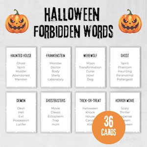 Halloween Forbidden Words Game (Taboo Style Game), Printable Halloween  Party Game for Kids, Teens and Adults, Fun Halloween Activity
