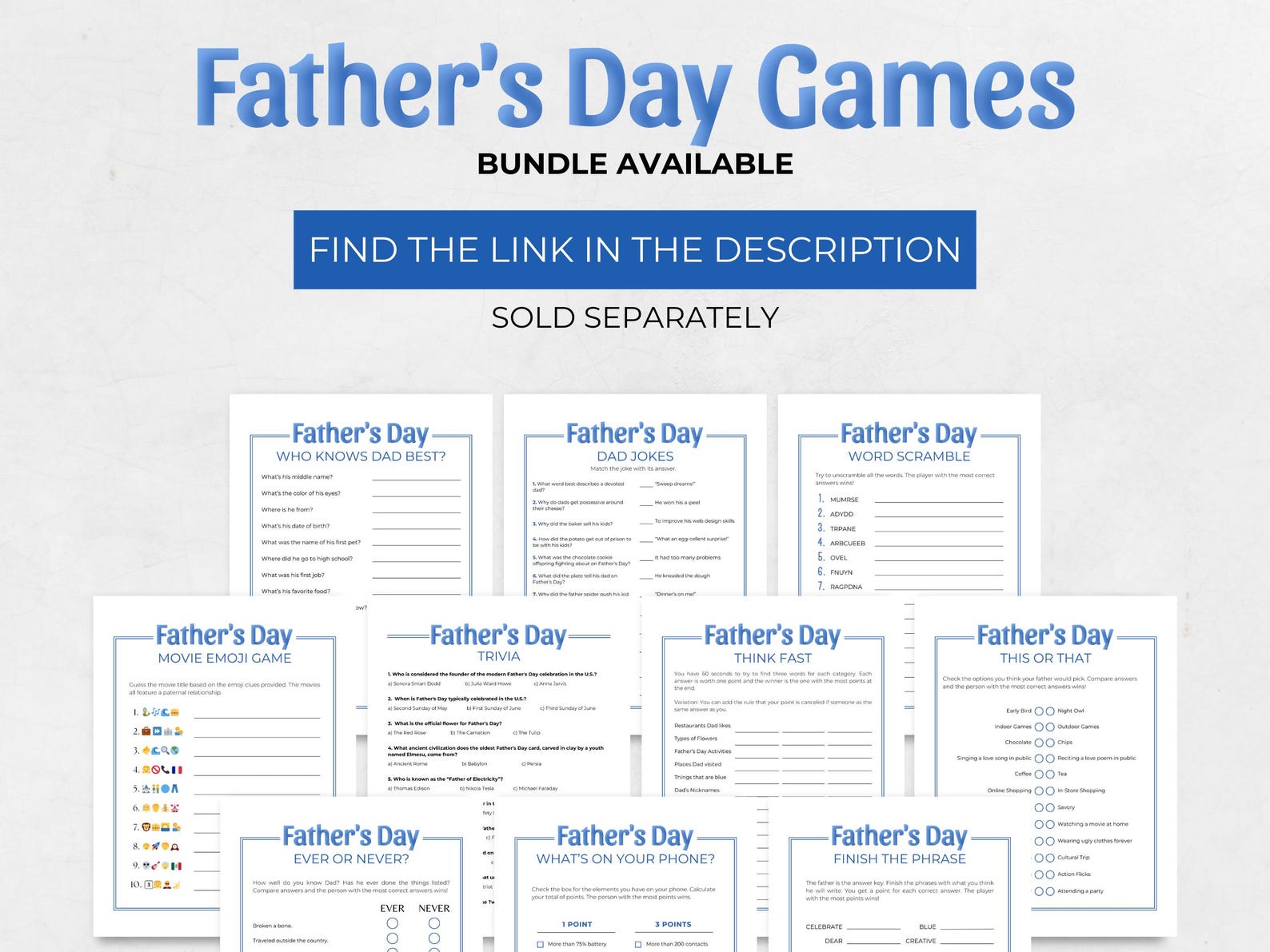 Father's Day Dad Jokes, Printable Father's Day Riddles, Father's Day ...