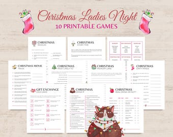 Christmas Ladies Night Games, 10 Printable Holiday Ladies Night Games, Friendsmas Party Games for Adults, Ladies Night Game Bundle