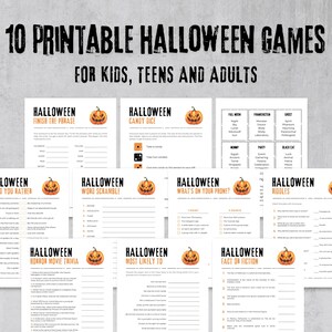 Halloween Party Games, 10 Printable Halloween Games, Halloween Party Game Bundle for Kids, Teens and Adults, Fun Halloween Activities
