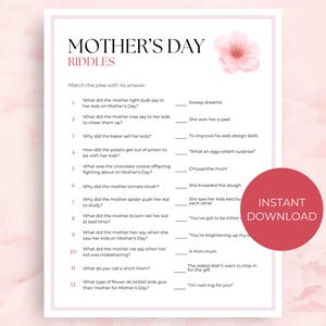 Ur Mom Riddle Mother's Day Riddles, Printable Mother's Day Riddle Me This Game, Fun ...