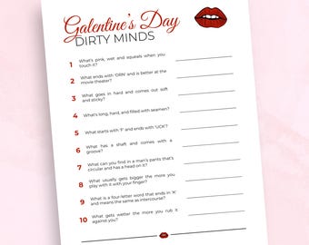 Galentine's Day Dirty Minds Game, Printable Galentine's Day Game For Adults, Fun Party Game For Ladies Night, Galentine's Night Game