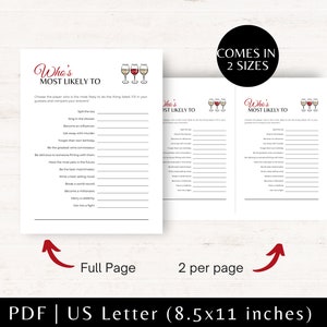 This Printable Wine Party Game Bundle comes in two sizes: full page and two per page. Girls Night Games, games for adults, drinking games.