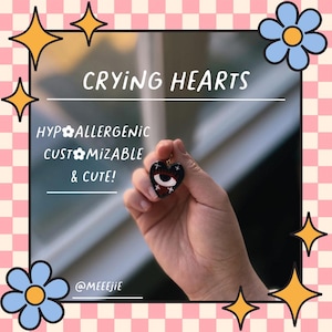 Traditional Style Crying Heart Earrings/Pins