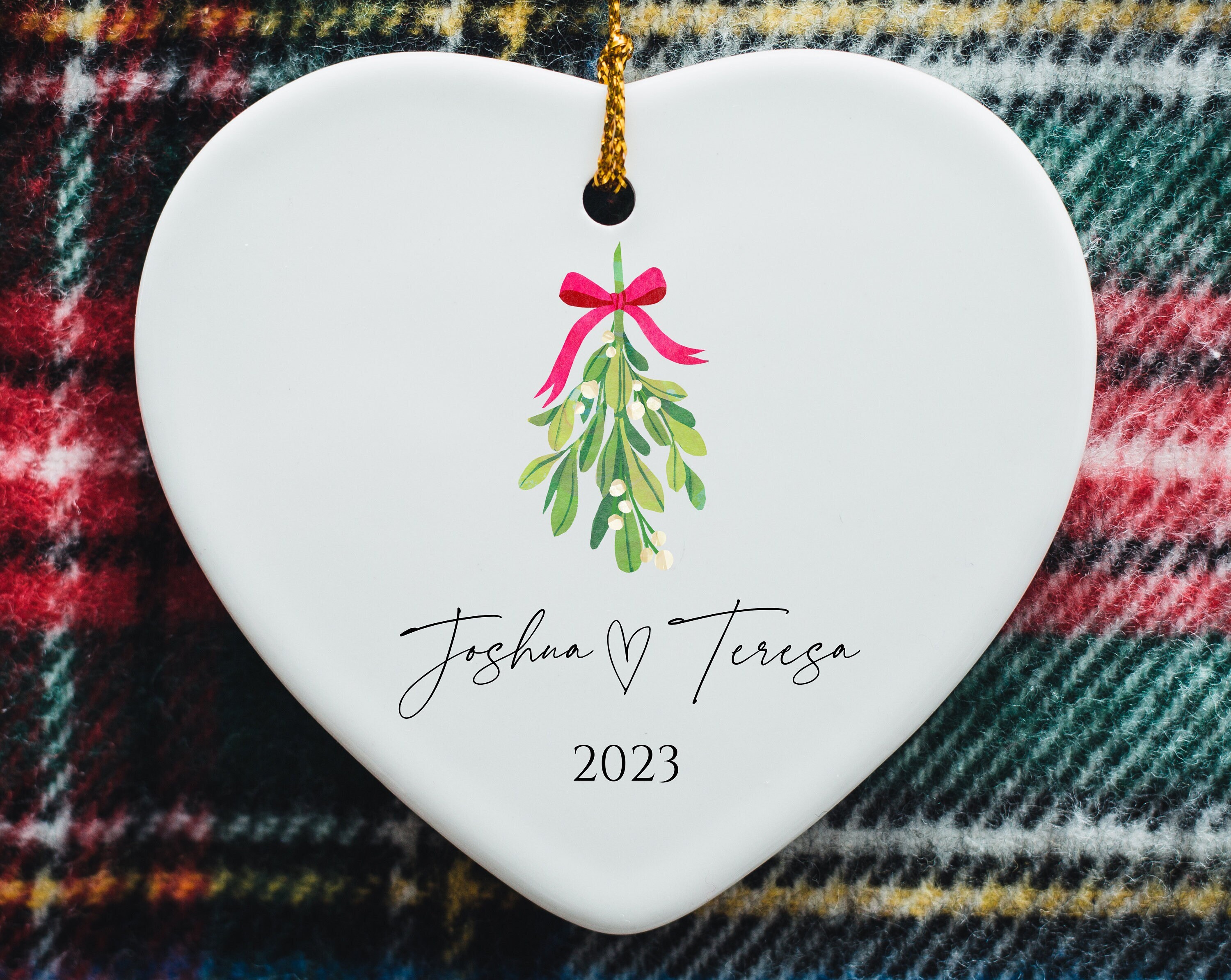 2024 Personalized Christmas Ornament for Couple Modern Customizable