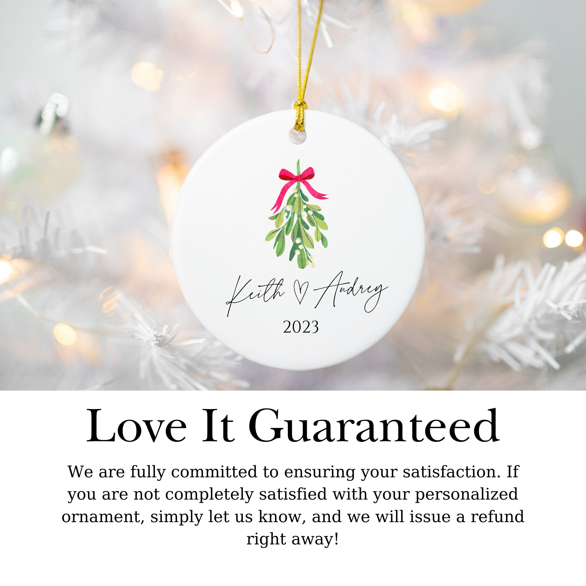 2024 Personalized Christmas Ornament for Couple Simple Christmas Round