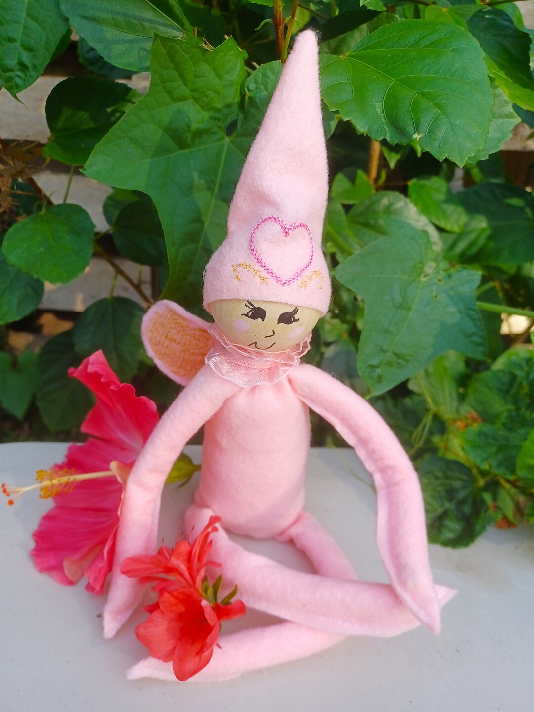 My Pink Pixie Handmade Doll With Embroidered Accents - Etsy