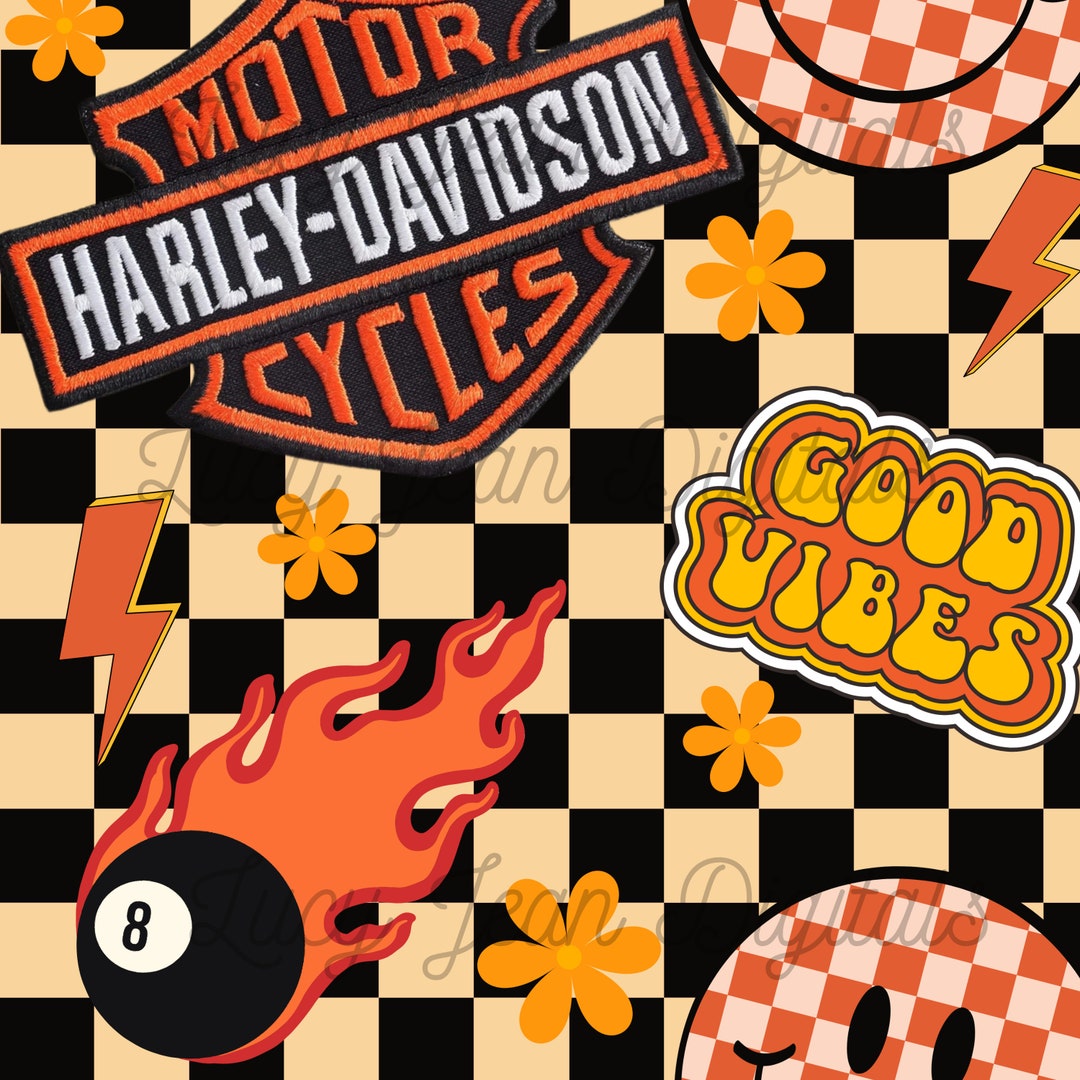 Harley Davidson Checkered Seamless File - Etsy