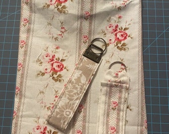 Reusable car trash bag with matching keychain strap and chapstick holder