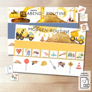 Routine du matin et du soir pour les enfants, emploi du temps quotidien, plan de routine, plan de tâches pour les tout-petits, matériel d'apprentissage Montessori, PDF DIY à imprimer