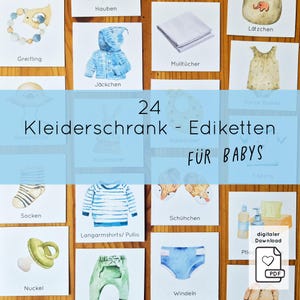 Etichette per guardaroba per bambini – Organizzazione fai da te per i vestiti dei bambini, ispirata al metodo Montessori, download digitale in formato PDF per la stampa