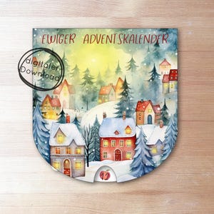 Calendario dell'Avvento per bambini in formato PDF, Orologio dell'Avvento per l'Avvento e il Natale, Modello fai da te, ispirato a Waldorf e Montessori, Download di file digitali