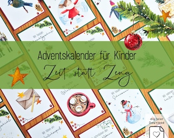 Advent Calendar for Families: Time Instead of Things (PDF) / Children's Gift for More Mindfulness & Shared Advent Time / Waldorf Christmas Calendar