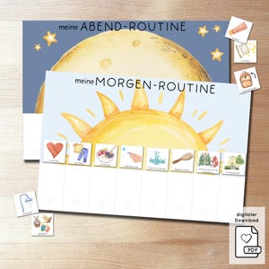 Routine du matin et du soir pour les enfants, emploi du temps quotidien, plan de routine, plan de tâches pour les tout-petits, matériel d'apprentissage Montessori, PDF DIY à imprimer