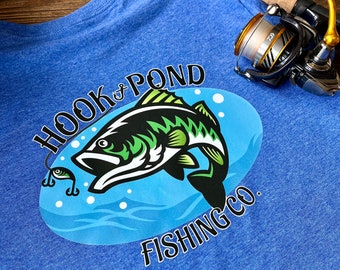 Youth Fishing T-Shirt Heather Blue, kids, youth, graphic tee, summer shirt, gift for kids