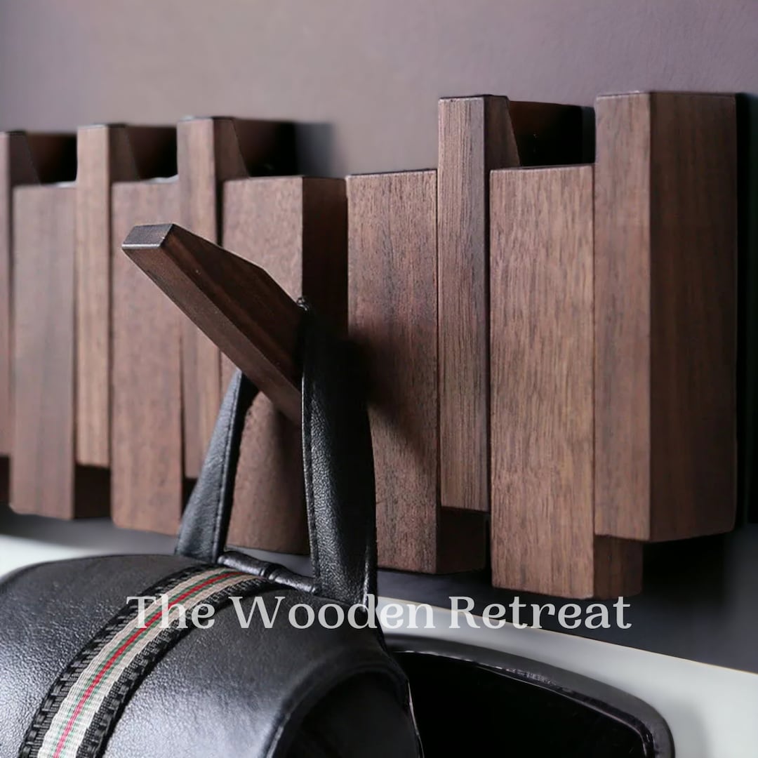 Wood Walnut Coat Rack Minimalist Piano Coat Hanger for Etsy UK