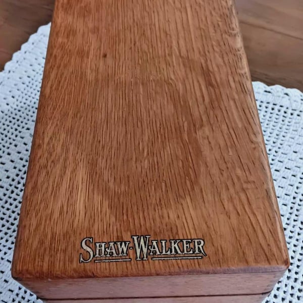 Caixa de arquivo de cartões vintage Shaw Walker