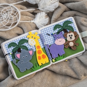Baby First Soft Book, Sensory Activity Book, Montessori Felt Book for 1 Year Old, Toddler Busy Book, Baby Birthday Gift, Travel Toy for Kids