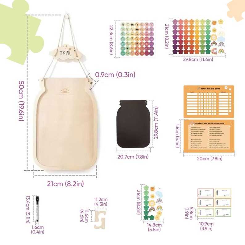 Daily Task Reward Board, Montessori Color Sorting Jar, Motivational