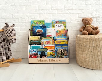 Custom Kids Book Storage Furniture, Wooden Children’s Shelf, Nursery Book Organizer