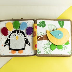 Soft Busy Book for Toddler Girl, Quiet Book for 1 Year Old, Montessori Activity Book, Sensory Felt Toy, Educational Toys, Church Quiet Toy