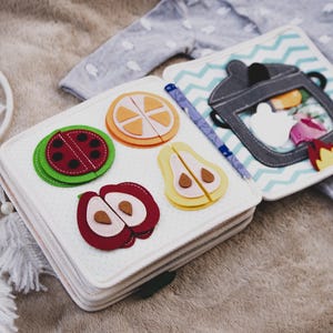 Cute Quiet Book for Kids, Toddler Felt Book, Educational Busy Book, Baby Shower Gift, Travel Toy, 1st Birthday Gift, Montessori Sensory Toy