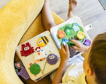 Sensory Activity Book, Montessori Busy Book, Toddler Quiet Book, Soft Learning Book, Educational Toy, Play Book, Birthday Gift for Toddlers