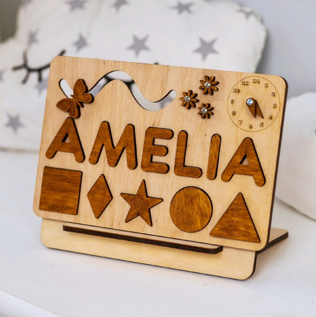 Name Frame Toy Eco Wooden Baby Name Board, Baby Girl Name Puzzle, Toys for 2 Year Old ...