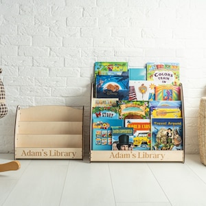 Estante personalizada para crianças, estante para livros Montessori para crianças, estante para berçário, móveis para crianças, armazenamento de brinquedos e livros para crianças, biblioteca para crianças
