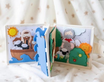 Sensory Toy Baby Shower Gift, Christian Quiet Book Baby Soft Felt Bible Montessori Busy Book, Religious Heirloom, First Holy Communion Gift