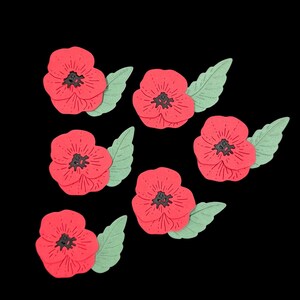 sterben geschnittene Papier Mohnblumen, Blumen, Card-Making, Scrapbooking, Verzierungen