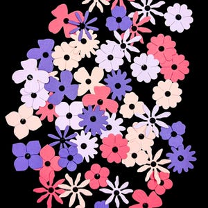 Flores de papel recortadas, confecção de cartões, scrapbooking