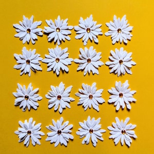 Marguerites en papier découpé, fleurs, fabrication de cartes, scrapbooking, embellissement