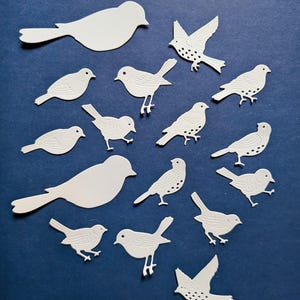 Pájaros de papel troquelados, Scrapbooking, Adornos, Toppers