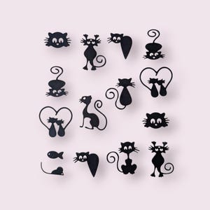 Papier découpé chats noirs, fabrication de cartes, scrapbooking, embellissements, Halloween