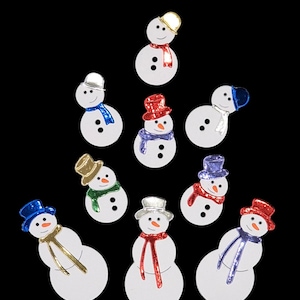Bonhommes de neige découpés X9, fabrication de cartes, scrapbooking, embellissements