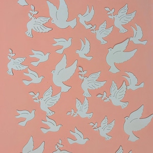 Colombes de la paix, oiseaux, scrapbooking, embellissements, décorations