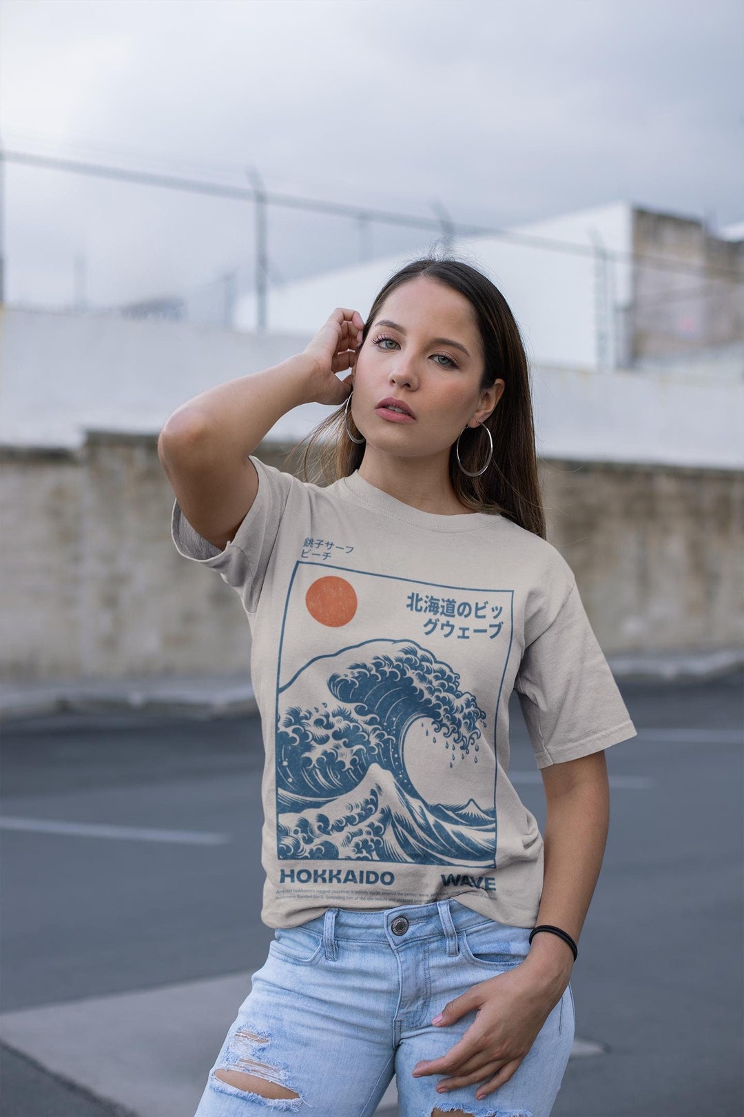 Hokkaido Wave Shirt Japanese Wave Vintage Style Art Graphic T