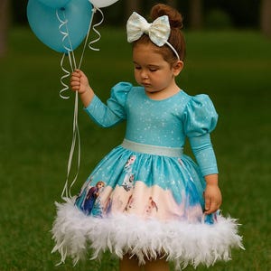 Blue Princess Elsa Costume Dress: Frozen Birthday Party Outfit