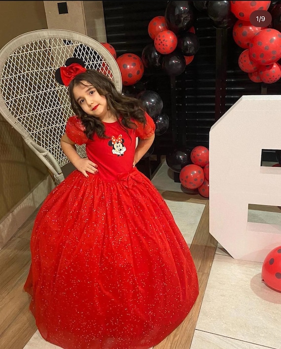 strapless open back dress Red Sequin Twirl Dress for Girls