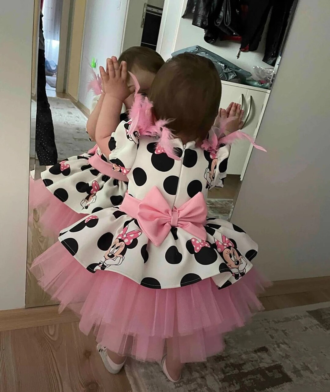 Pink Minnie Mouse Costume, Baby Girl Dress, Minnie Mouse Birthday Dress