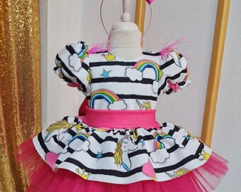 Baby Unicorn Dress, Rainbow Unicorn Costume, Unicorn Birthday Dress, Toddler Unicorn Dress, Rainbow Girl Dress, Unicorn Baby Girl Costume