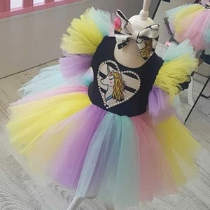 Rainbow Unicorn Tutu Dress: Baby Girl Costume