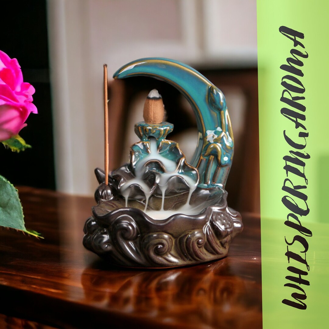 Waterflow Backflow Incense Burner, Waterflow Statue Incense Cone Holder