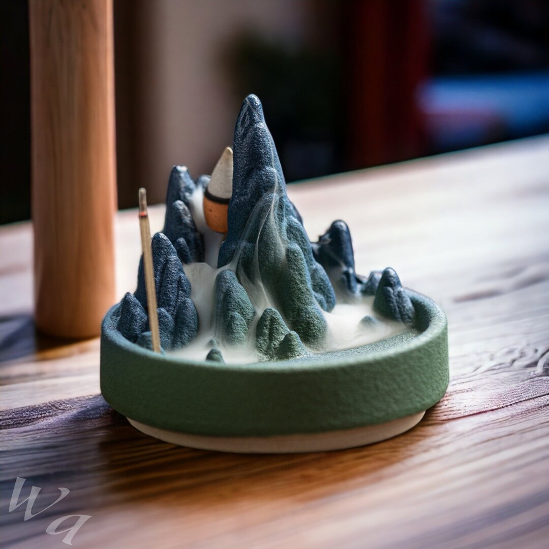 Waterfall Backflow Incense Burner, Waterfall Statue Incense Cone Holder