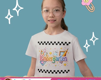 Kindergarten PNG | Cute School T-Shirt Design for Kids | Rainbow Classroom PNG | Teacher Sublimation Art for Back to School
