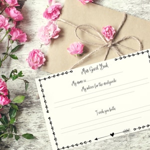 Cartes de conseils de mariage, livre d’or imprimable