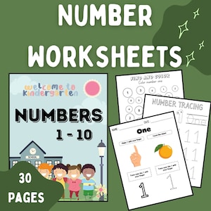 NUMBER 1 - 10 WORKSHEETS