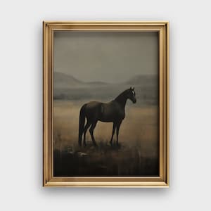 Pintura de caballo vintage / Impresión ecuestre antigua / Decoración de granja / Pintura al óleo de animales / Bellas artes rústicas / Descarga digital de impresión de caballo